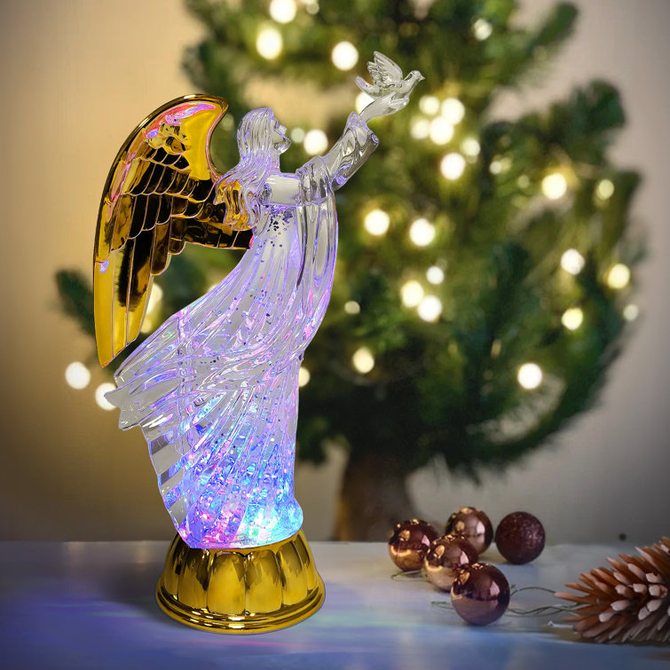 The Holiday Aisle Light Up Swirling Glitter Angel With RGB Led